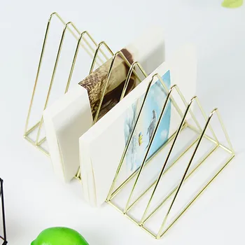 

Iron Storage Shelf File Desktop Bookstore Book Bookshelf Magazine Organizer Rack Living Room Sundries Holder Decoration Rack