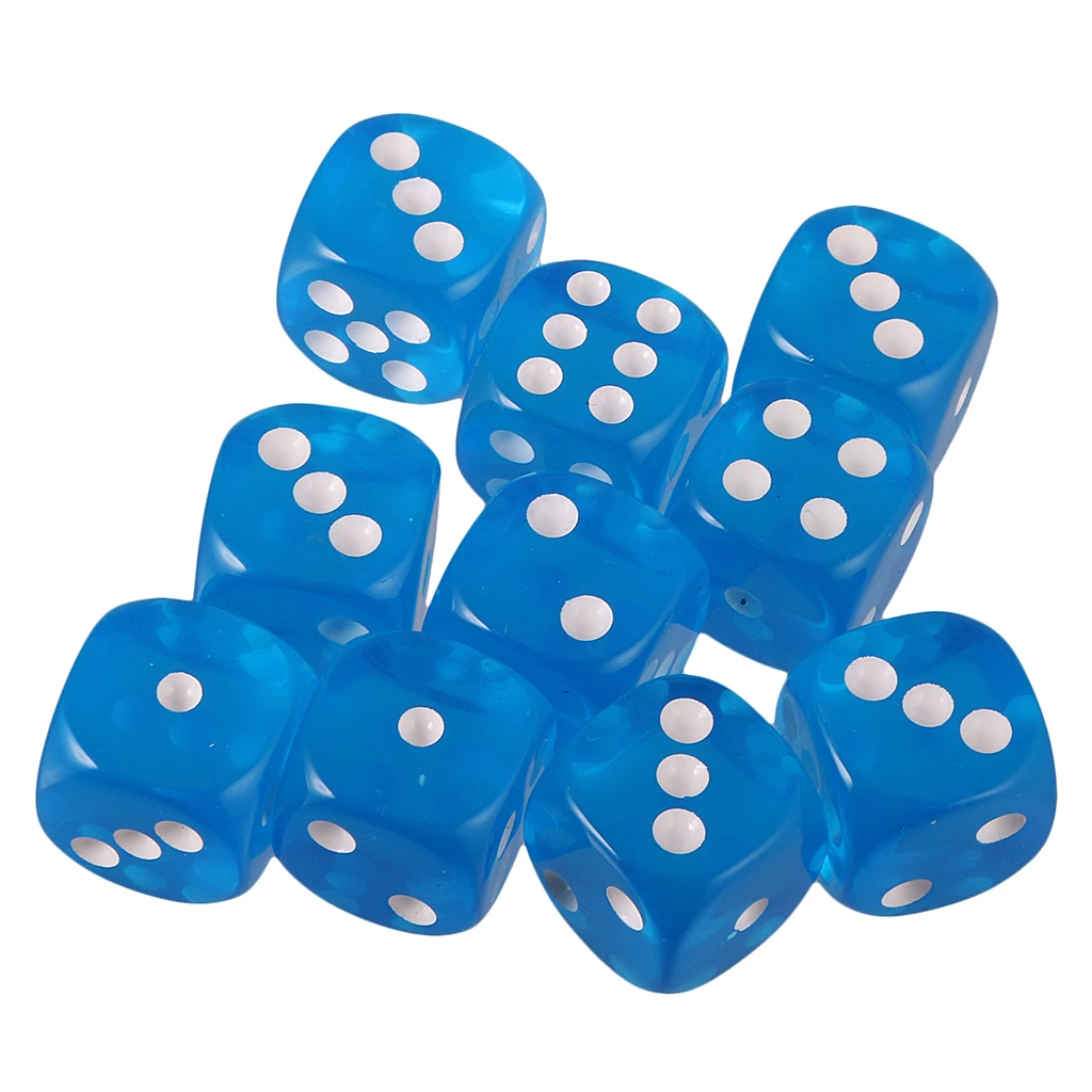 10pcs 16mm Six-sided D6 Dice for Dungeons & Dragons D&D TRPG Dices Party Gambling Dices Game Digital Dices