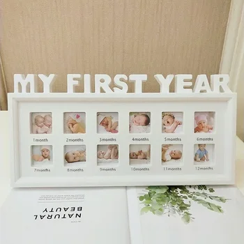 

"MY FIRST YEAR" Pictures Souvenirs Commemorate Creative DIY 0-12 Month Baby Kids Growing Memory Gift Display Plastic Photo Frame