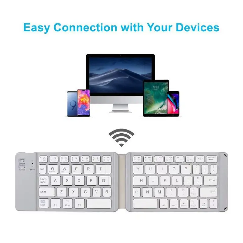

Mini Bluetooth Wireless Keyboard Light-Handy Folding Keypad for PC Tablet Phone