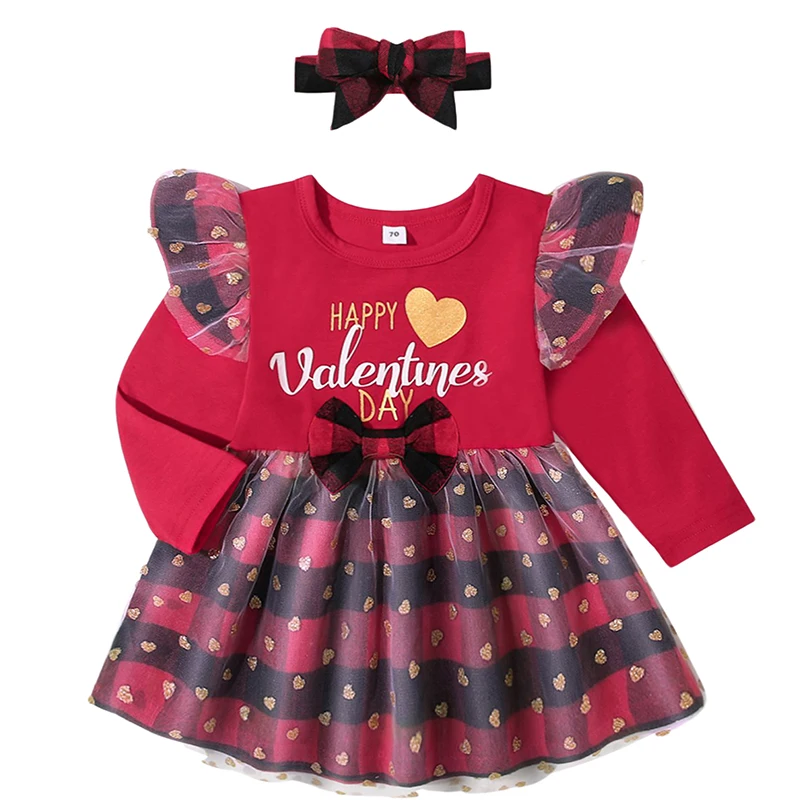 Citgeett Spring Valentine's Day Infant Baby Girl Dress Long Sleeve