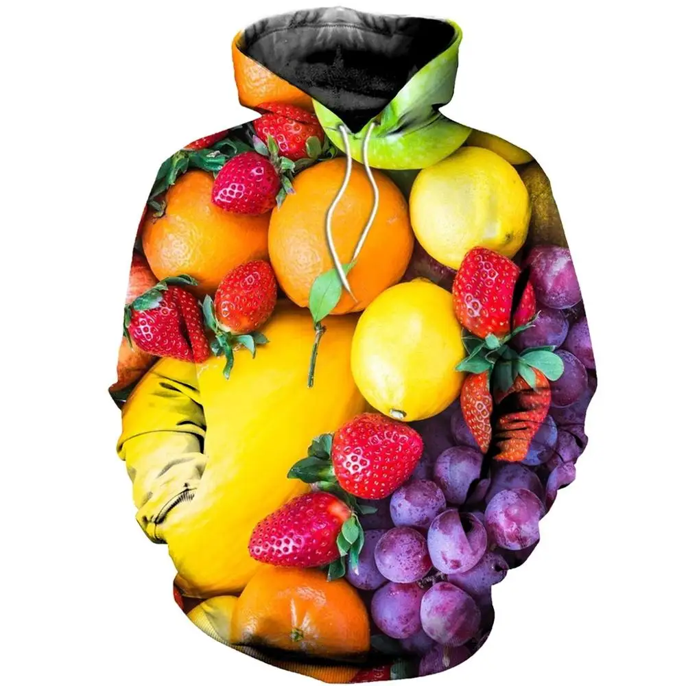 

Cosmos fruits Strawberry grape orange 3d hoodies/shirt/Sweatshirt Winter autumn Harajuku Long sleeve streetwear sweatshirt