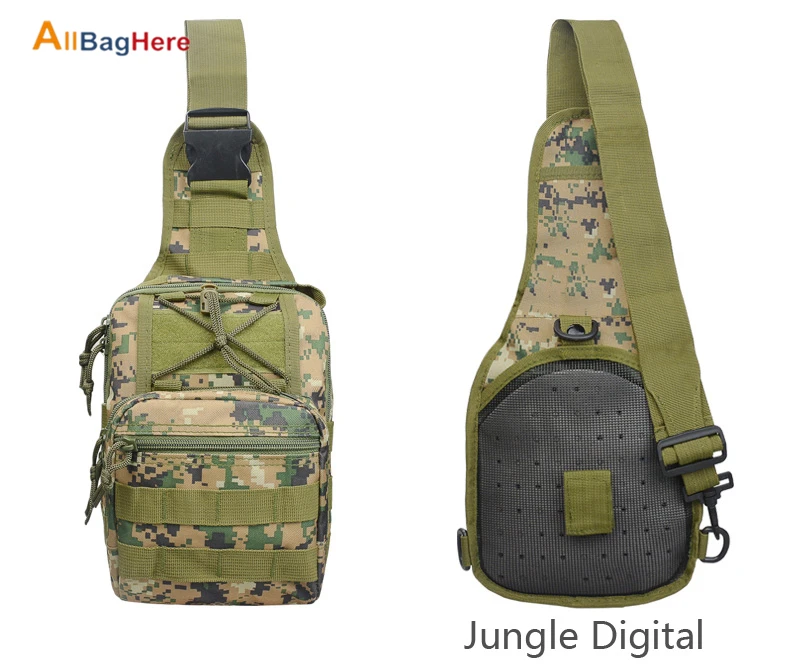 Jungle Digital Открытый плечо грудь военный рюкзак Кемпинг путешествия Пешие прогулки треккинг Сумка 10 цветов Водонепроницаемый через плечо Молл спортивные сумки - Цвет: Jungle Digital