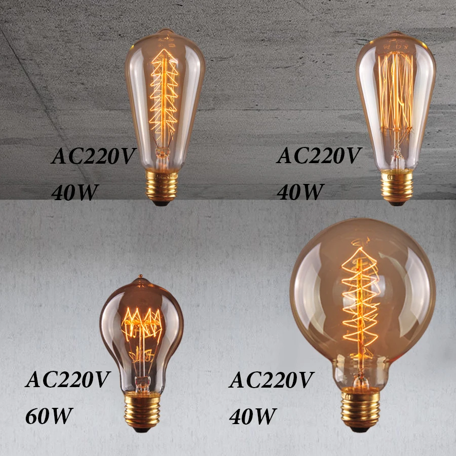

retro vintage edison bulb e27 40w 220v ampoule vintage bulb edison lamp filament Incandescent light bulb led retro lamp decor