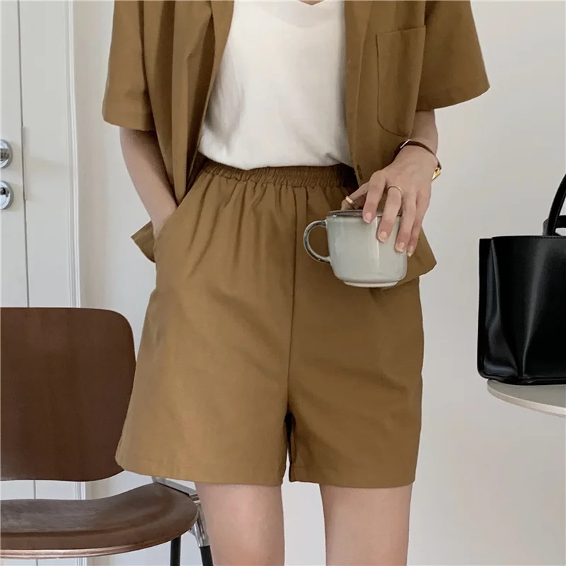 lounge sets for women Mozuleva Summer Women Suit 2 Pieces Sets Short Sleeve Lackets and Elastic Waist Shorts Sets Female Casual Cotton Lining Suits long skirt and top set