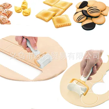 

Fondant Dough Wheel Cutter Cookie Cookie round Cutter Plastic Cookie Stripping Maker Cake Tools
