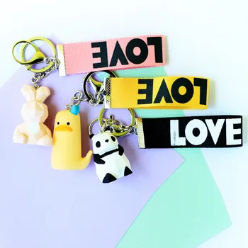 

Irregular geometric animal key chain ring key chain pendant doll gift Fashion Bag Earring