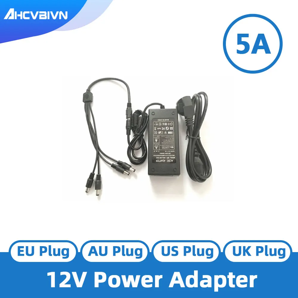 AHCBIVN 12V 5A 4 порта CCTV камера адаптер переменного тока блок питания для камеры |
