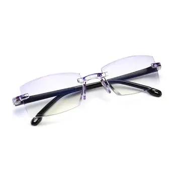 

Frameless Diamond Trimming Reading Glasses Anti Blue Light +1.0 +1.5 +2.0 +2.5 +3.0 +3.5 +4.0 For Men Women