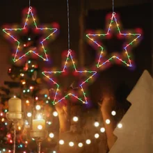 

3pcs Star Lights 40 LED Waterproof Garland Lamp with Remote Control Battery-Operated Fairy Light Lanyard Outdoor Decor