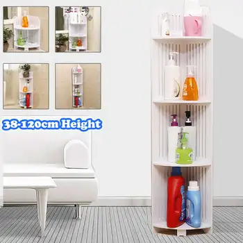 

2/3/4 Tier Bathroom Stripe Corner Shelf Waterproof Bathroom Toilet Furniture White Wood Storage Shelf Holder Tissue Storage Rack
