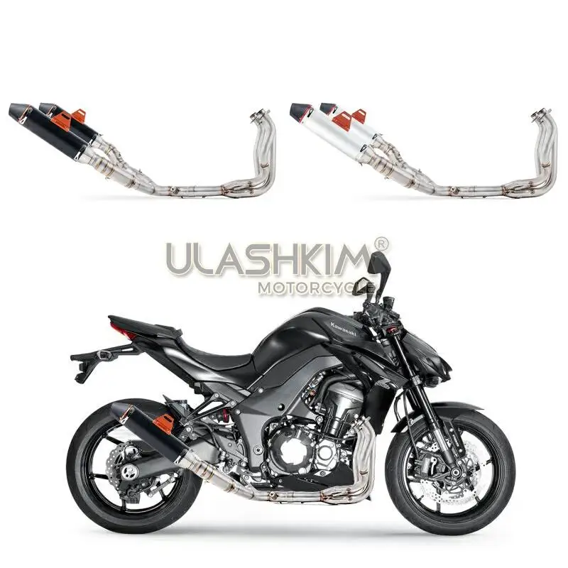 Полная выхлопная система мотоцикла без шнуровки для kawasaki Z1000 Z1000R Z1000J Ninja1000 2010- Модифицированная средняя Соединительная труба