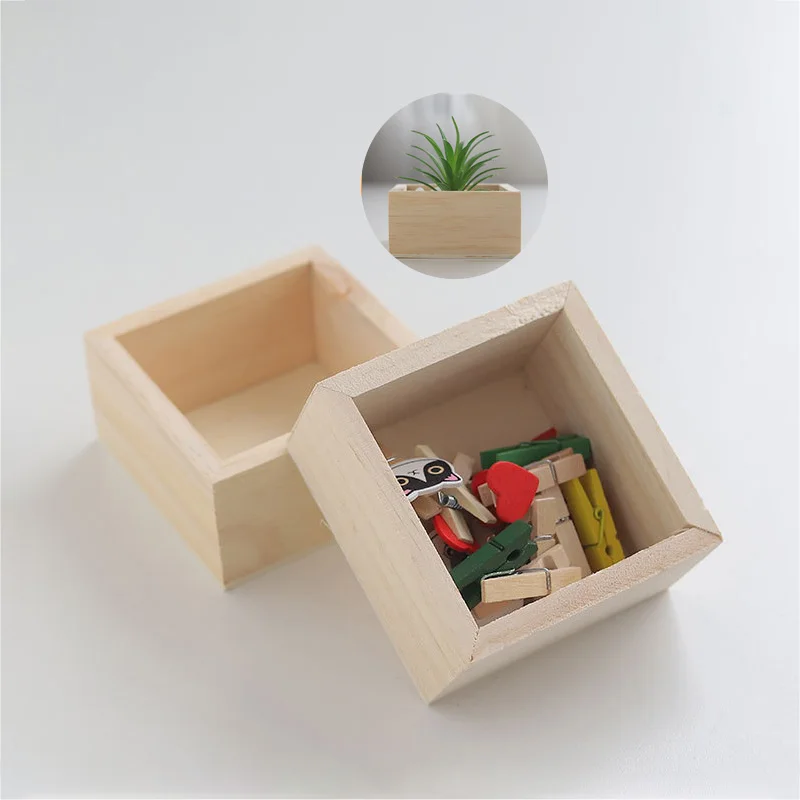 

Storage Box Wooden Storage Box Wood Wooden Storage Box Home Small Department Store Finishing Desk Storage