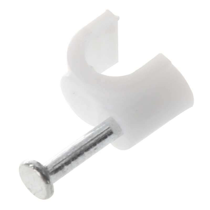 

New 60 Pcs Wall Mount 5mm Dia Electric Cable Circle Nail Clips Fasteners