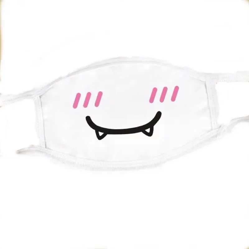 White A 1 шт., милая мультяшная маска для лица с рисунком из аниме, противопылевая Муфельная маска, унисекс стиль, покрытие для велоспорта, хлопковая защитная маска для лица, маски - Цвет: White A