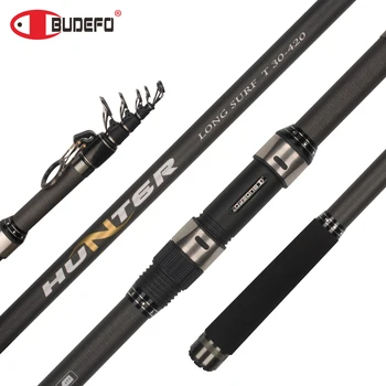 ON SALE ❤️ BUDEFO Telescopic SURF Spinning Fishing Rod 3.9/4.2/4.5/5.0/5.3m Carbon Carp Travel Rods Power 80-150g Throwing Surfcasting Pole - discount item 48% OFF Sports & Entertainment