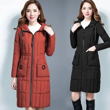 

Winter Jacket Women Black Caramel XL - 6XL Plus Size Loose Light Thin Chic Coat 2019 Korean Fashion Long Slim Hooded Parkas