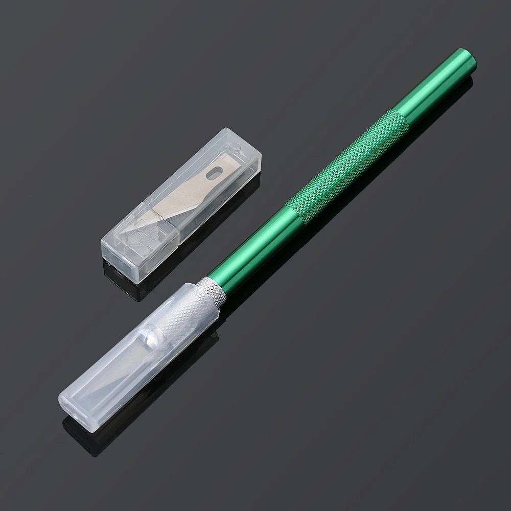 Description Picture 4 of item1PC Multi-color Metal Handle Non-slip Knife with 6pcs Blade Scalpel Cutter Sculpture Engraving Cutter Pastry Cake Carving Tools