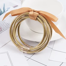 Всепогодный Блестящий Набор браслетов блестящие силиконовые прозрачные летние браслеты браслет для пары богемные браслеты