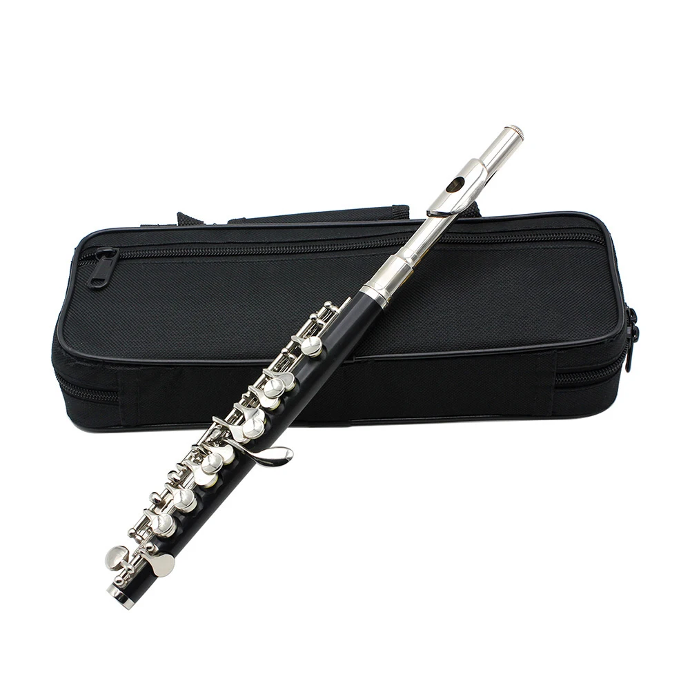 

Piccolo Ottavino Half-size Flute Cupronickel Silver Plated C Key Tone with Cleaning Stick Padded Case Screwdriver