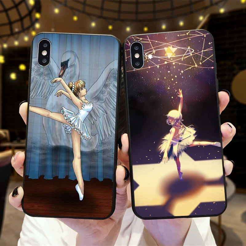 Балерина арт Мягкий ТПУ чехол для Apple IPhone X XR XS MAX 5 5S 5C SE 6 S 7 8 Plus ipod touch силиконовый