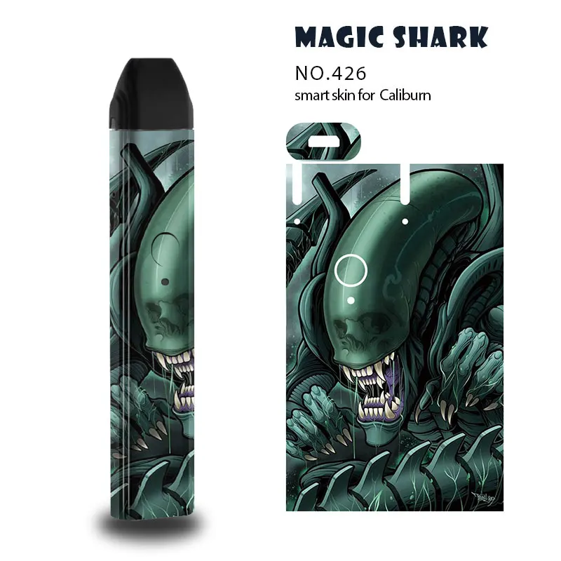 Magic Shark Dragon Monster Alien китайская пленка 2.5D ПВХ наклейка чехол для Uwell Caliburn Kit 417