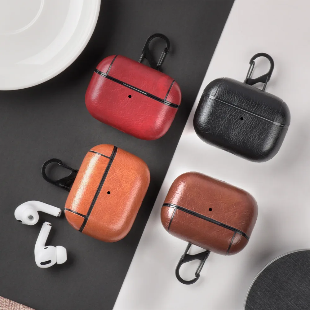 Новый кожаный чехол для AirPods Pro с брелоком ударопрочный 3 белый прозрачный черный