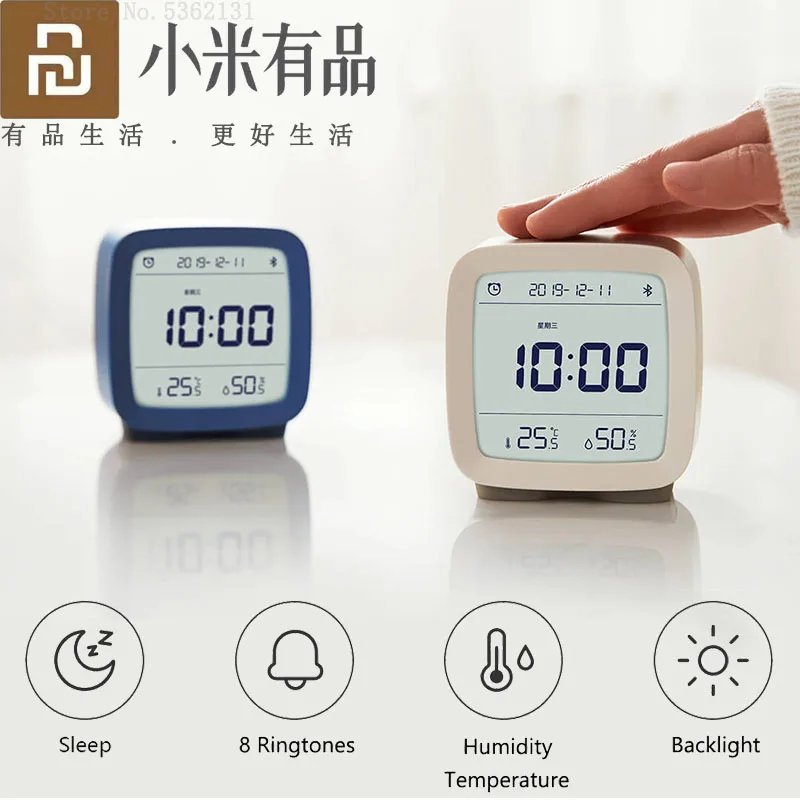 Youpin Cleargrass Bluetooth будильник температура мониторинг влажности Ночной светильник с