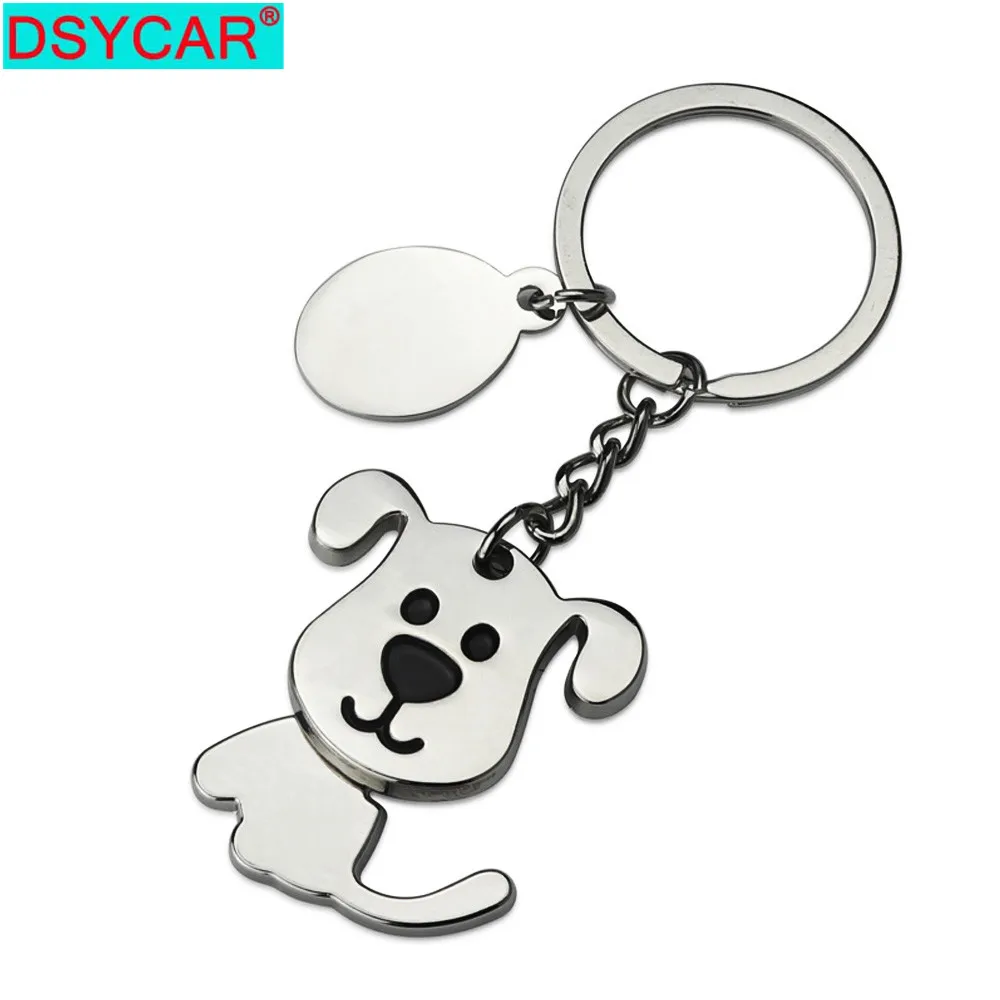 

DSYCAR 1Pcs Metal Keychain Dog Key Chain Keyring Pendant for Women Men Purse Hand Bag Car Accessories New