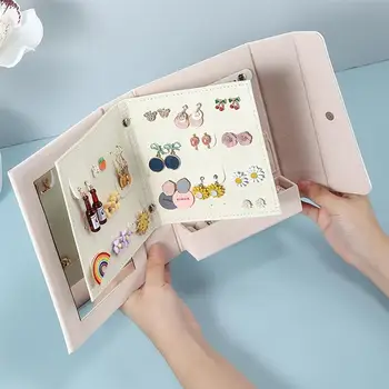 

1PC Jewelry Storage Book with Mirror Earrings Rings Jewelries Book(Random Color)