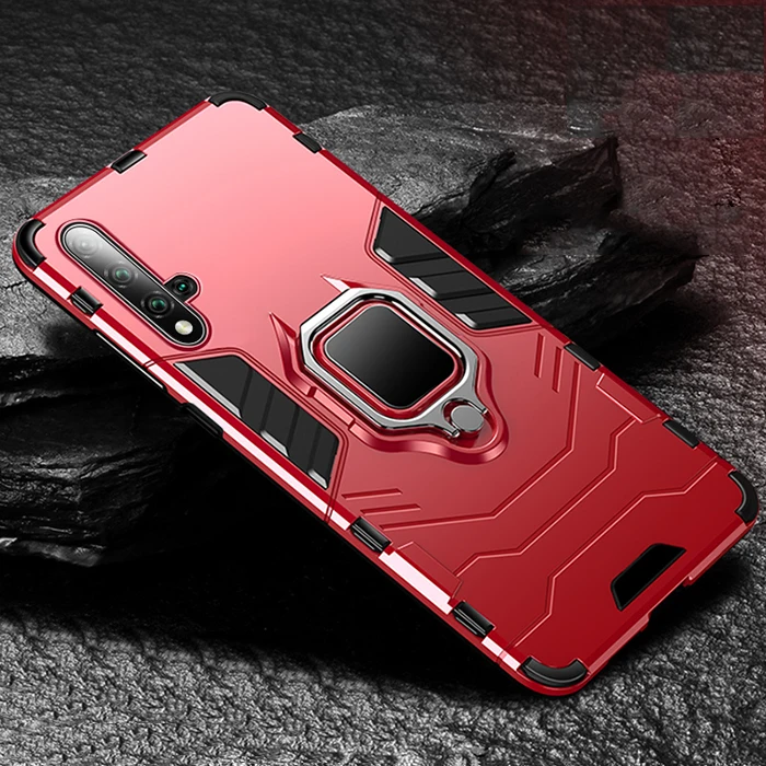 Защитный чехол для huawei Nova 5 T 5 T, чехол на магните, автомобильный держатель для телефона из ТПУ+ поликарбоната, чехол-бампер для huawei Honor 20 Honor20 Pro Nova5T, чехол - Цвет: Red