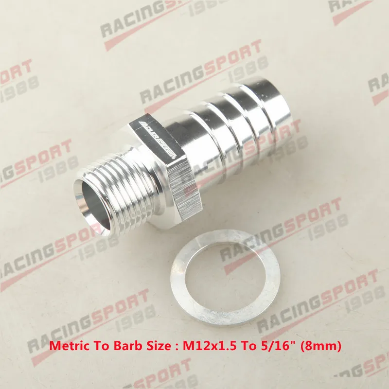 M10x1.5 METRIC to 5/16 3/8 8mm 9mm PUSH HOSE TAIL Straight Fuel Fitting Adapter 