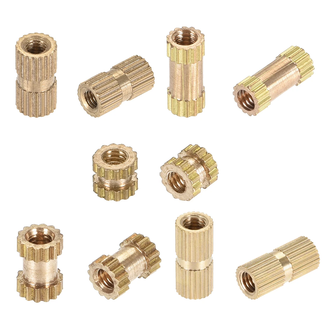 

uxcell 30 Pcs M2 M2.5 M3 M5 Knurled Insert Nuts for tightly fixing Female Thread Brass Embedment Assortment Kit