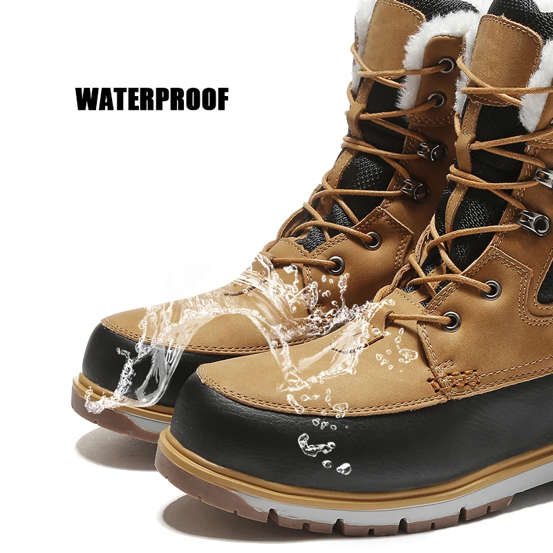 Men Boots Sneakers Snow Boots for Men Thick Plush Winter Shoes Men Waterproof Winter Work Boots Warm Shoes Plus Size 39-46