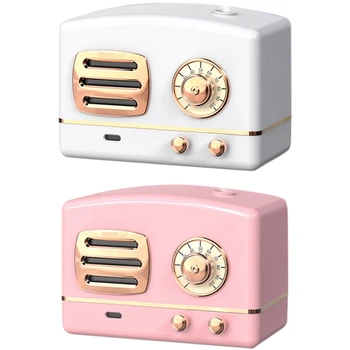 

2Pcs Air Humidifier 200Ml Mini Diffuser Usb Aromatherapy Aroma Diffuser Mist Maker Fogger with Led Light - Pink & White