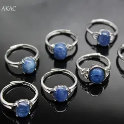Оптовая продажа металлическое кольцо AKAC натуральный Кианит кольцо 3 шт./компл. кольцо с натуральным камнем для женщин кольцо регулируемое