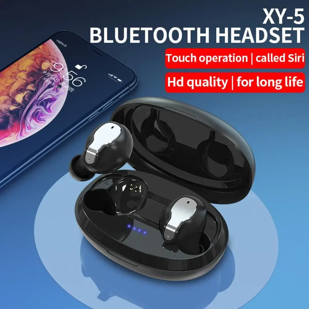 

Sports Wireless Earphones V5.0 Headset 3D Stereo Earbuds in Ear with Dual Microphone With Charging box for iphone earphone