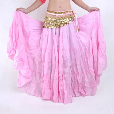 High quality Women Belly Dancing Skirts Cheap Belly Dancing Costume Gypsy Skirts 13 Colors Available Training Dress - Цвет: Pink