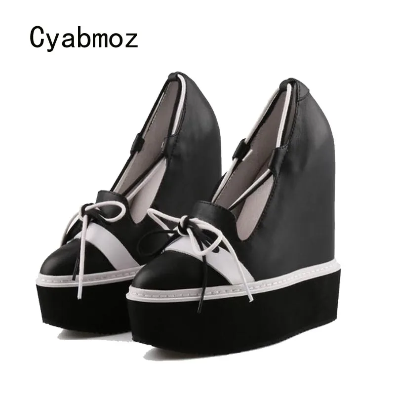 

Cyabmoz height increasing Shoes Woman Hidden High heels Genuine leather Women Pumps Party Shoes Tenis feminino Zapatos mujer