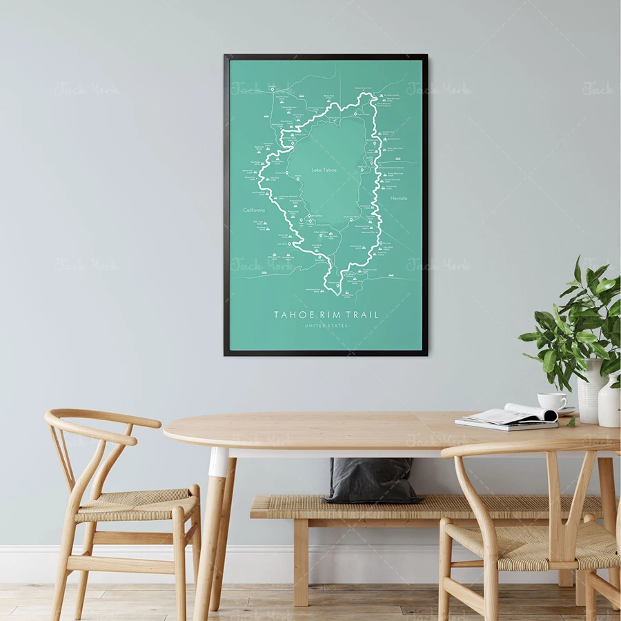 

Tahoe Rim Trail Poster | THT Map Poster | Tahoe Rim Trail Hiking | Tahoe Rim Trek Wall Art | Relive your Adventures | Trail Map