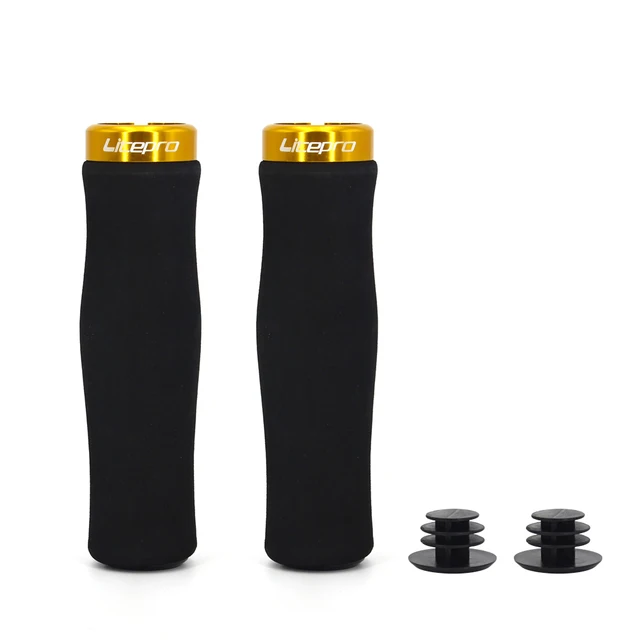 Litepro Bike Grips Bicycle mtb Grips Ultralight Handlebar Grips Bicycle Locking Sponge Hand Grip Bicycle Goods Bike Accessories LP grips gold