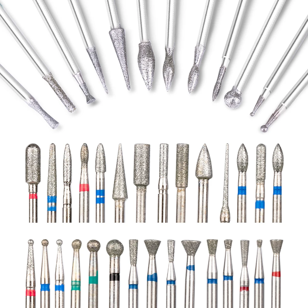 Fresas de diamante para manicura, brocas rotativas para pedicura eléctrica, equipo para quitar cutículas, 1 ud./5 uds.