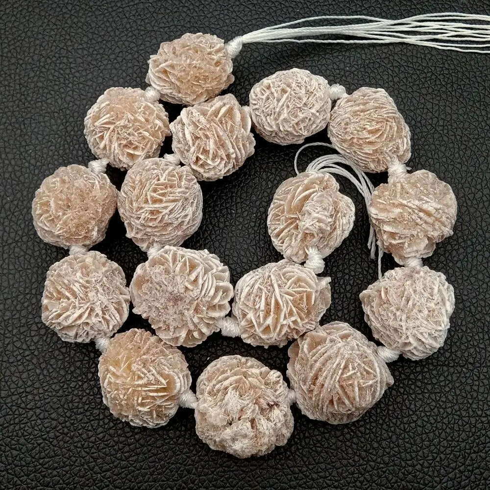 

23mm Desert Rose Selenite healing crystals minerals clusters Gems stone 17" Strand