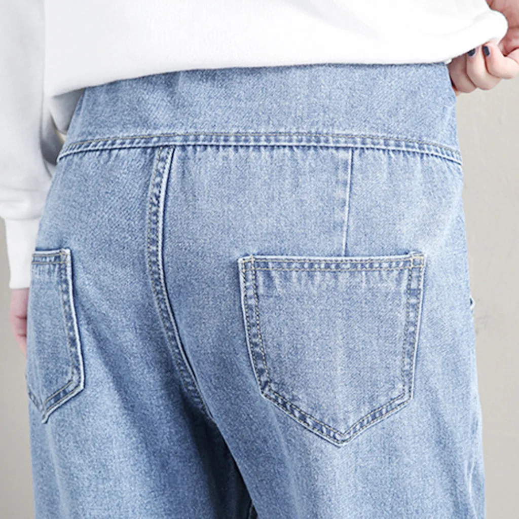 Джинсы для беременных из выстиранной джинсовой ткани; летние модные узкие брюки; Одежда для беременных женщин; брюки для беременных