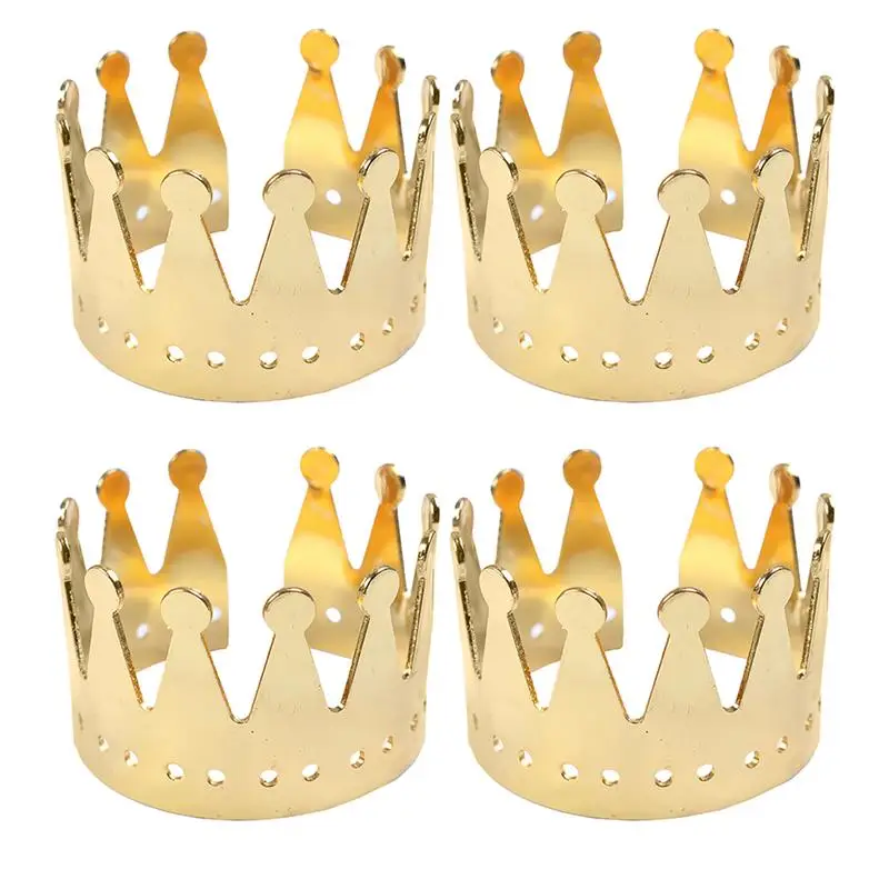 4pcs Gold Crown Napkin Rings Alloy Napkin Buckles Crown Design Napkin ...