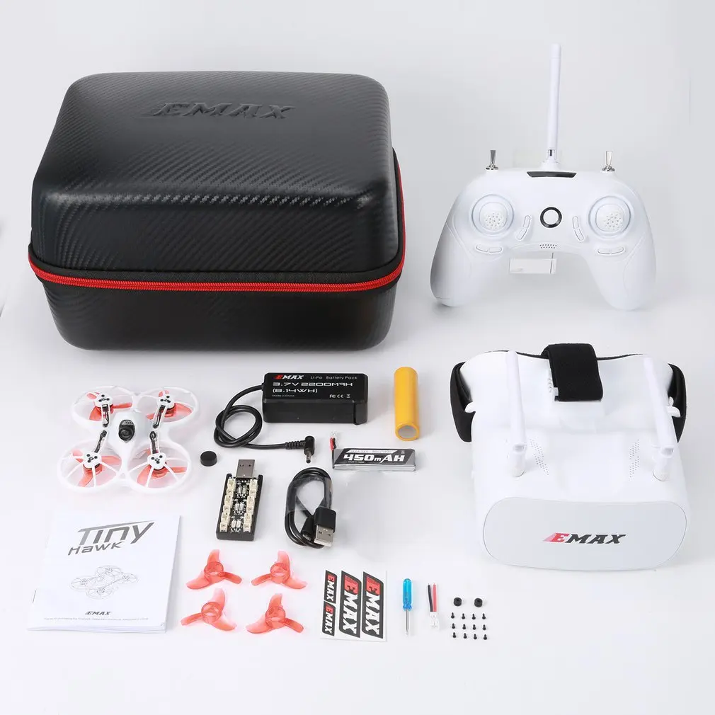 EMAX Tinyhawk бесщеточный 75 мм FPV RC гоночный Дрон BNF 4 в 1 3A ESC мини Квадрокоптер самолет с Goggle пульт дистанционного управления - Цвет: RTF