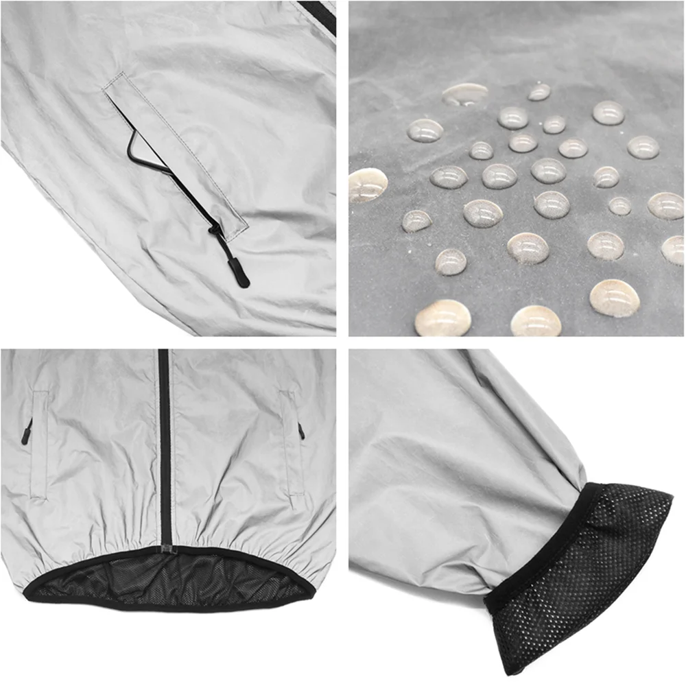 WOSAWE Full Reflective Men Women's Cycling Jackets Waterproof Windproof MTB Bike Windbreaker for Night Riding Autumn Long Jersey