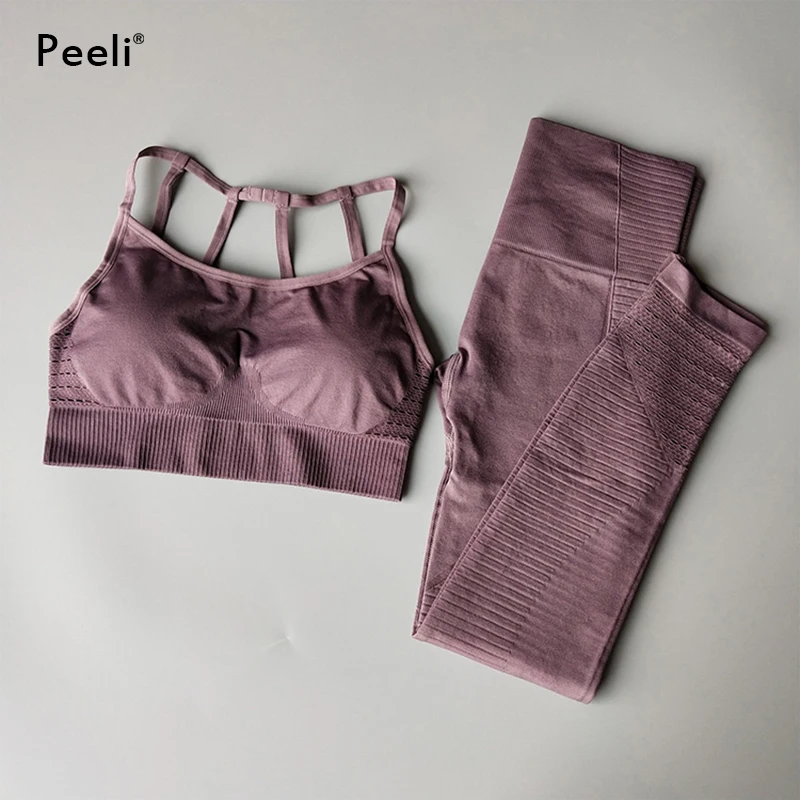 Комплект для йоги Peeli из 2 предметов спортивная одежда женский спортивный костюм