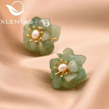 

XlentAg Pure Natural Jade Earrings Accessories Ladies Birthday Party Holiday Gifts 925 Sterling Silver Handmade Jewelry GE0780F