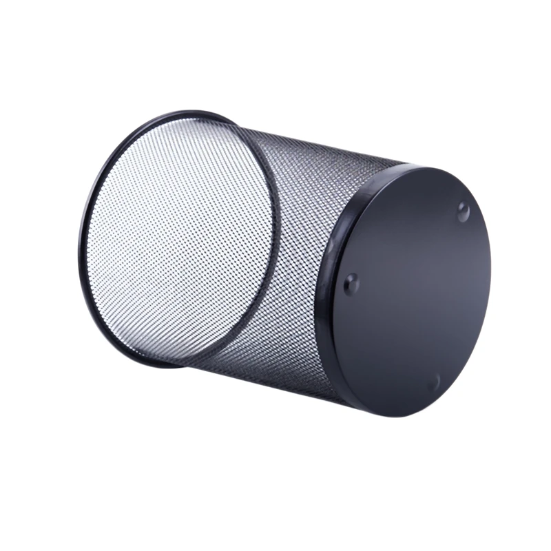 IALJ Top Office Can iron Mesh Waste Bin Wastebasket Rubbish Paper Net Trash Basket Black 26.5*23.5*18.5cm